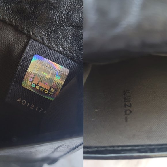 AUTHENTIC FENDI Black Leather & Patent Leather Buckle Small Wallet - Picture 12 of 14